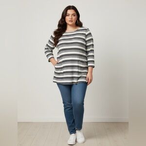 Liz Claiborne stripped top with pockets.       Size: Large